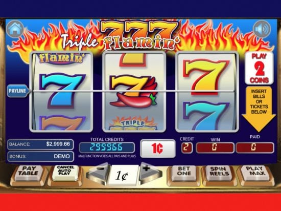 Triple Flamin 7s Slot Game Image