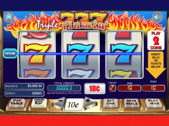 Triple Flamin 7s Slot Game Image