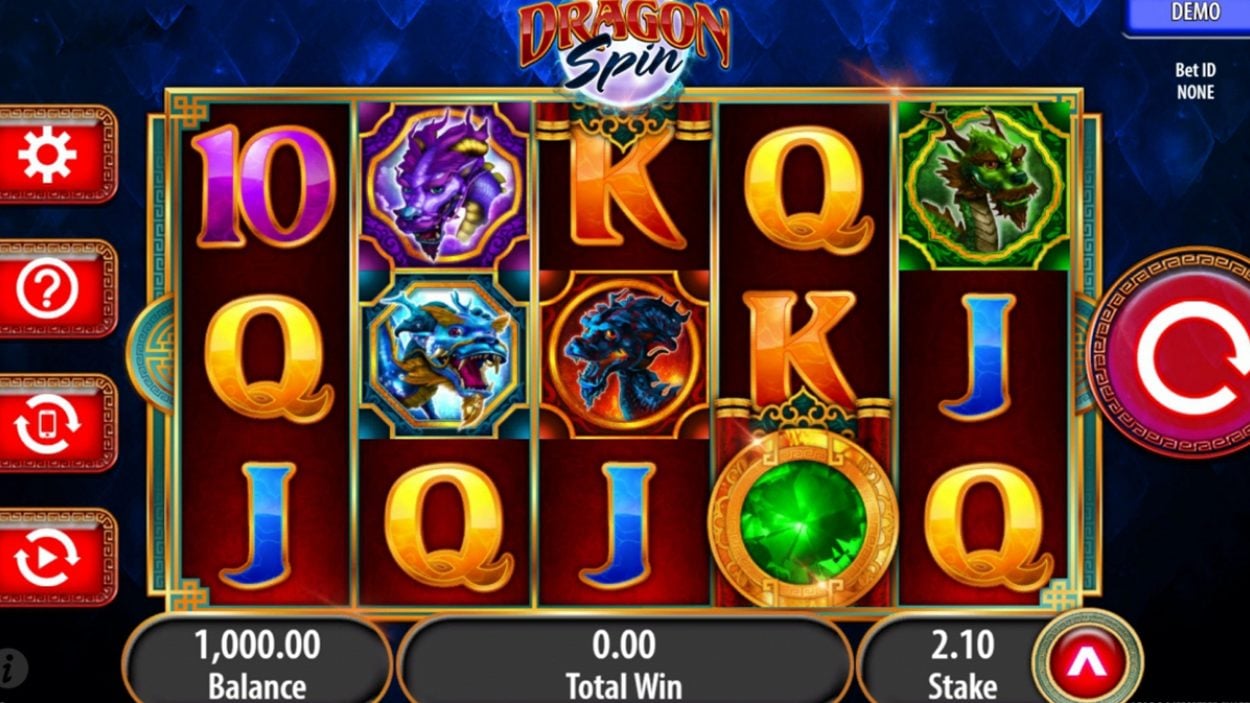 Title screen for Dragon Spin slot game