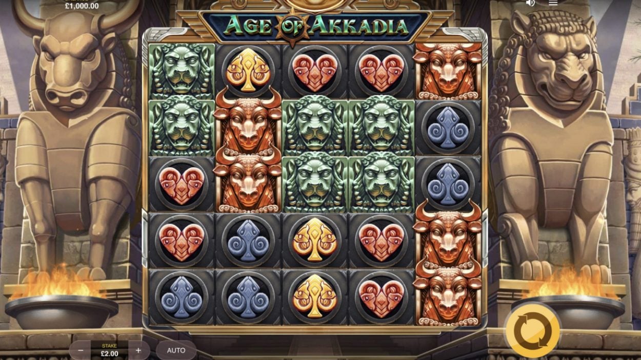 Title screen for Age of Akkadia slot game