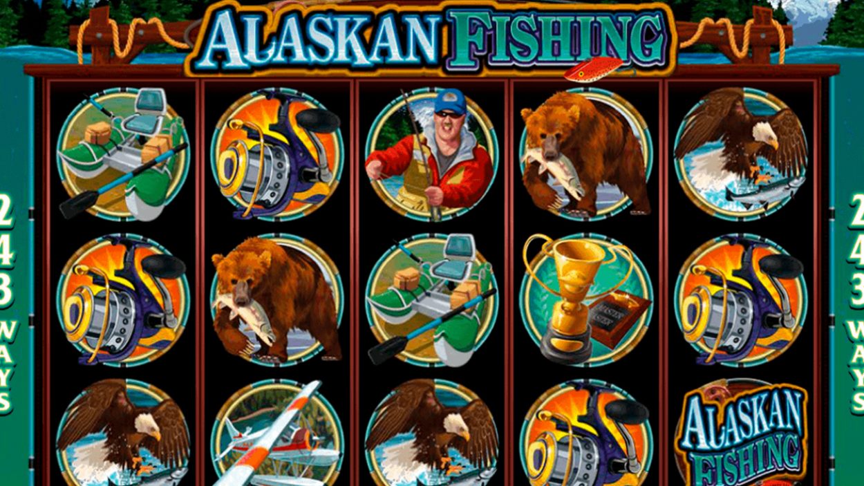 Title screen for Alaskan Fishing Slots Game