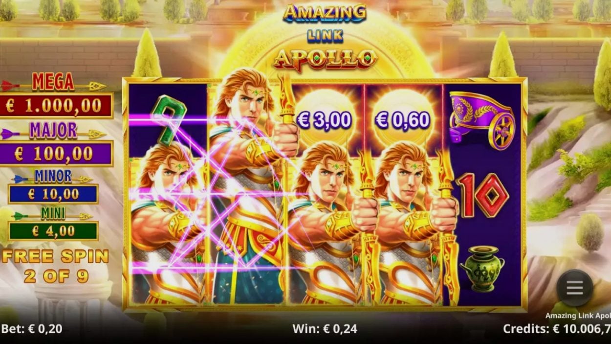 Title screen for Amazing Link Apollo slot game