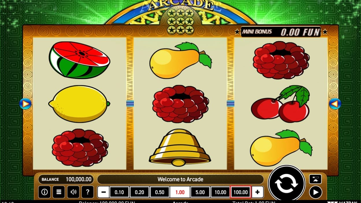 Title screen for Arcade slot game