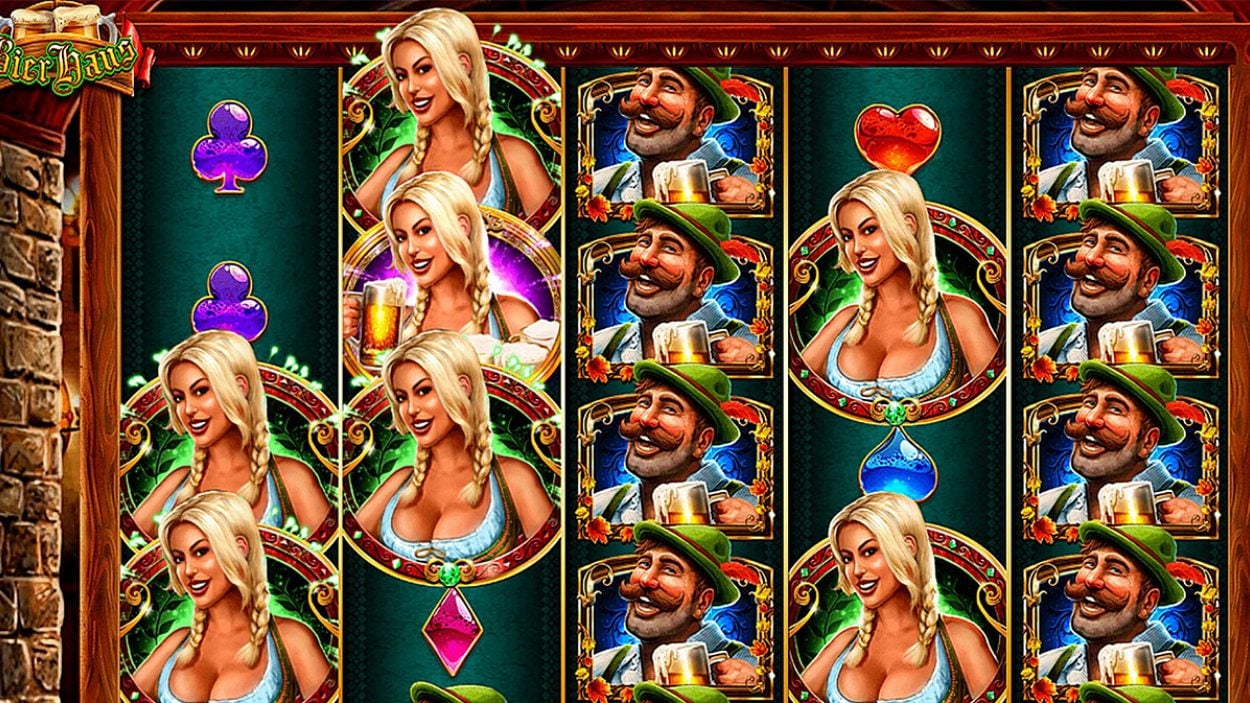 Title screen for Bier Haus Slots Game