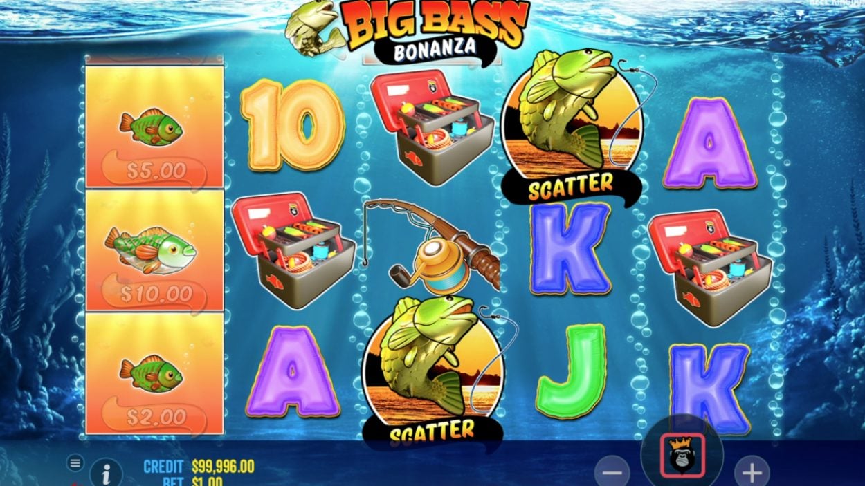 Title screen for Big Bass Bonanza slot game