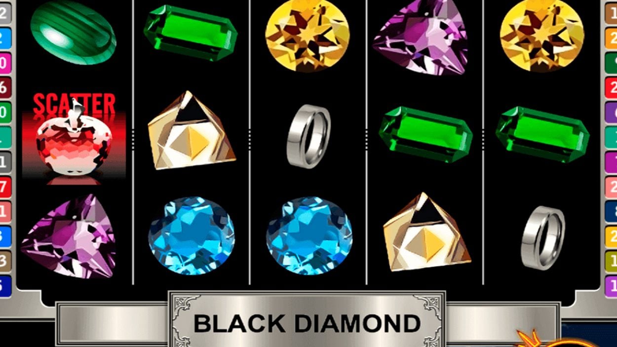 Title screen for Black Diamond slot game