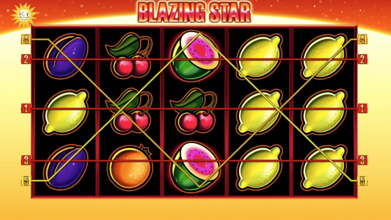 Title screen for Blazing Star slot game