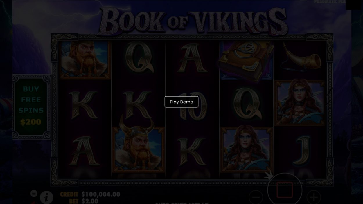 Title screen for Book of Vikings slot game