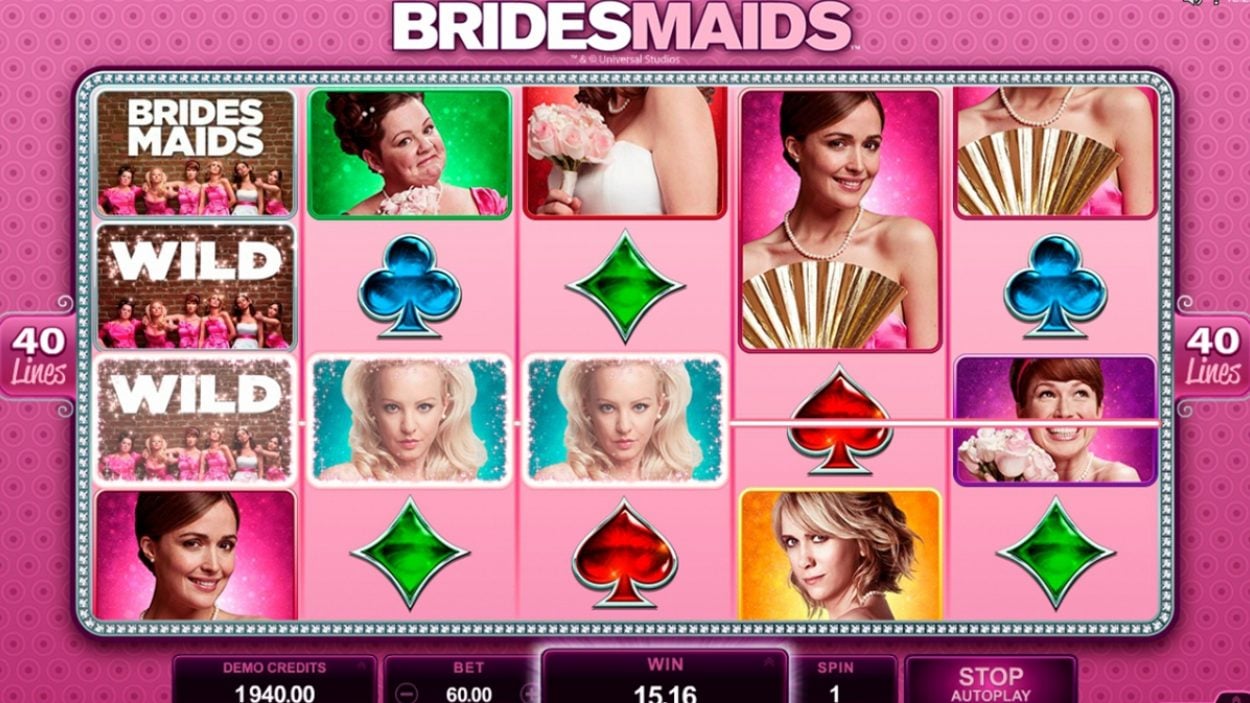 Title screen for Bridesmaids Slots Game