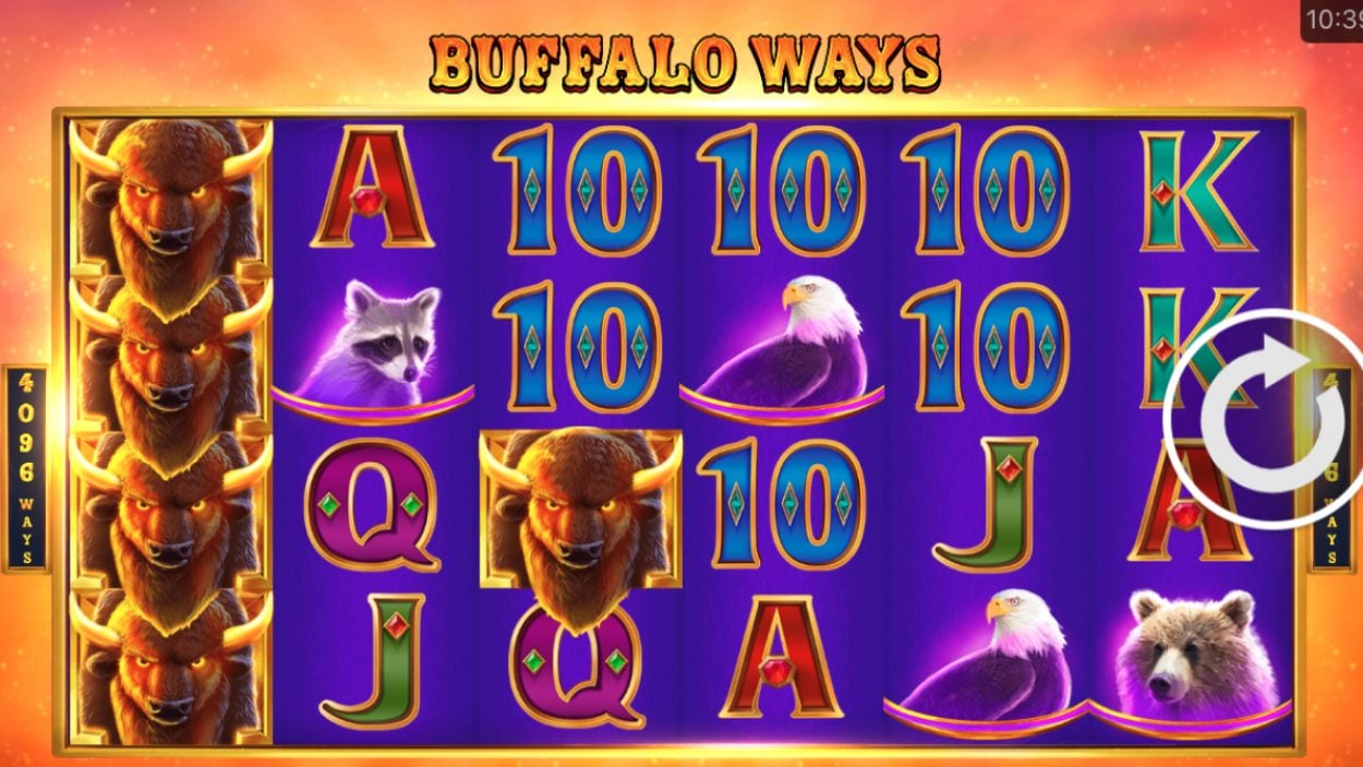 Title screen for Buffalo Ways slot game