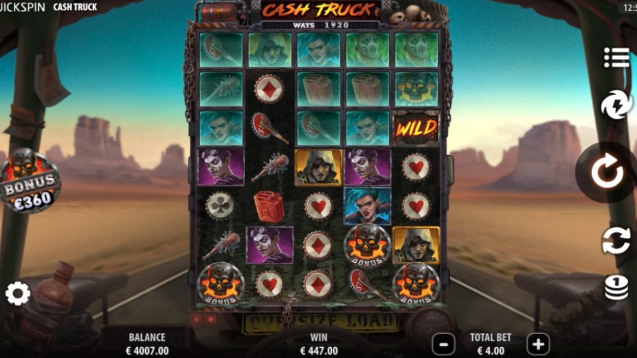 Title screen for Cash Truck slot game