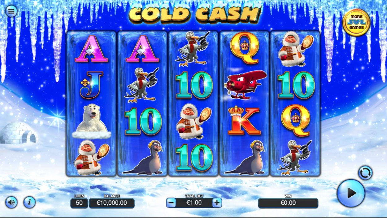 Title screen for Cold Cash slot game