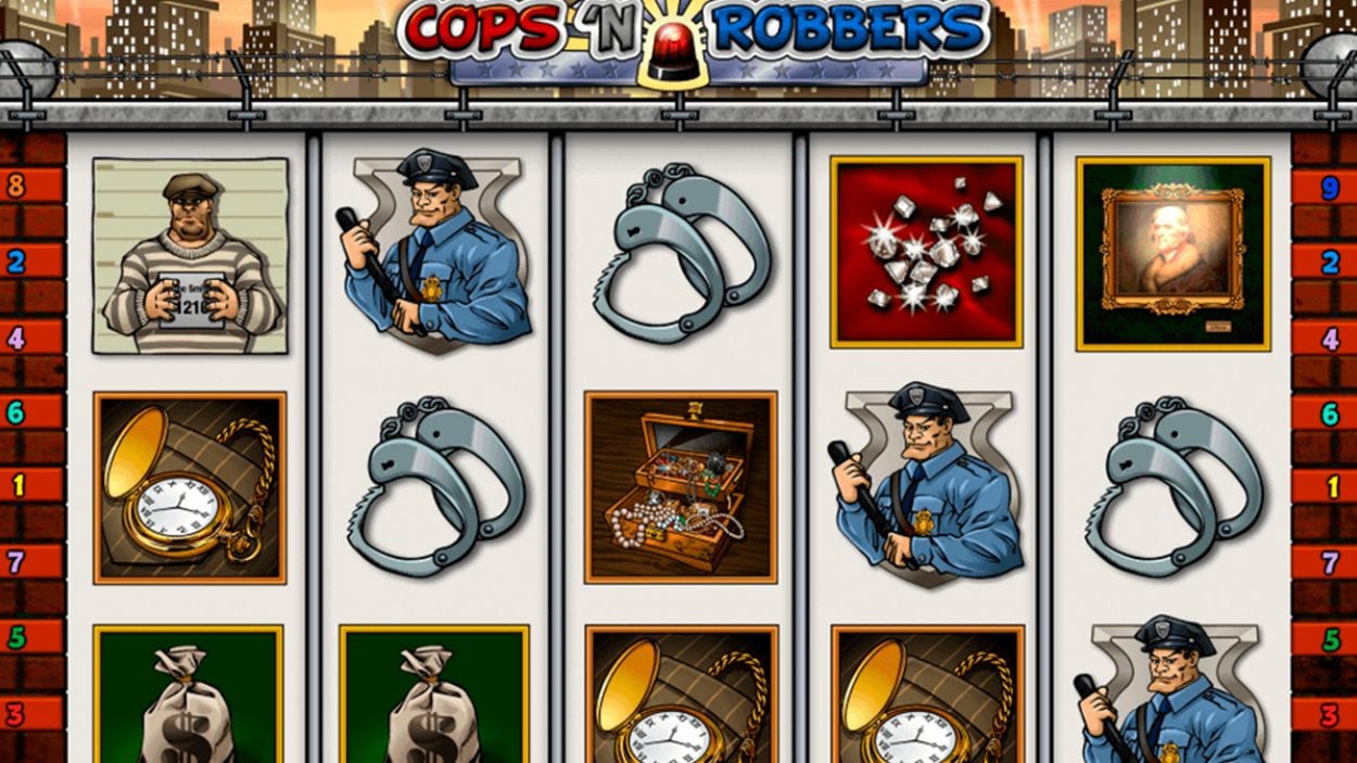 Title screen for Cops N Robbers Slots Game