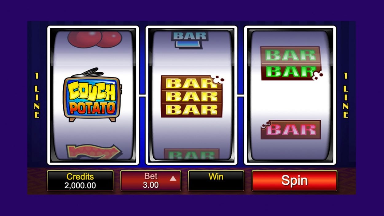 Title screen for Couch Potato slot game