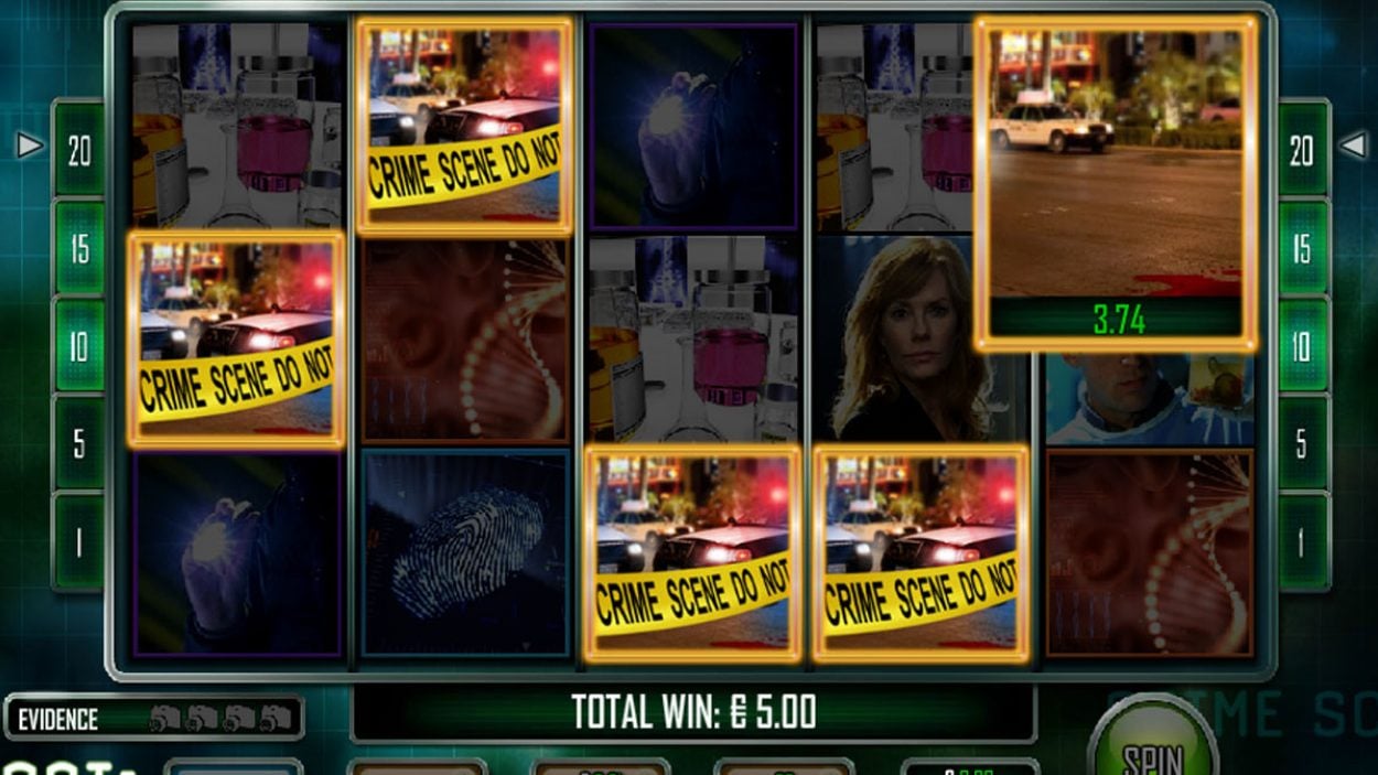 Title screen for CSI slot game