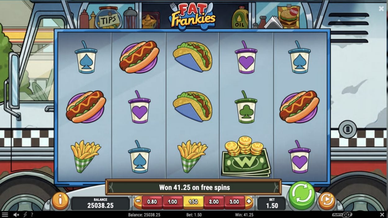 Title screen for Fat Frankies slot game