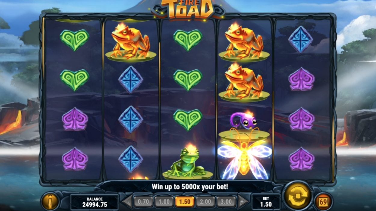 Title screen for Fire Toad slot game