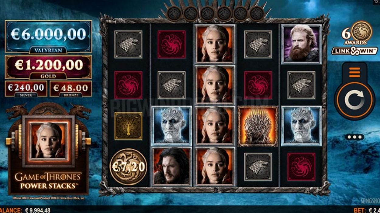 Title screen for Game of Thrones Power Stacks slot game