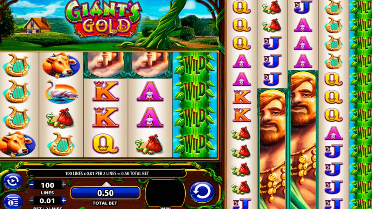 Title screen for Giant's Gold slot game