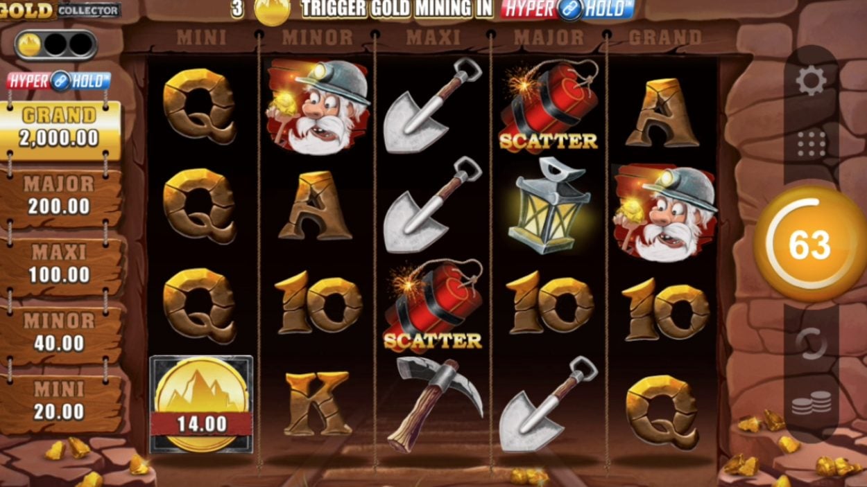 Title screen for Gold Collector slot game