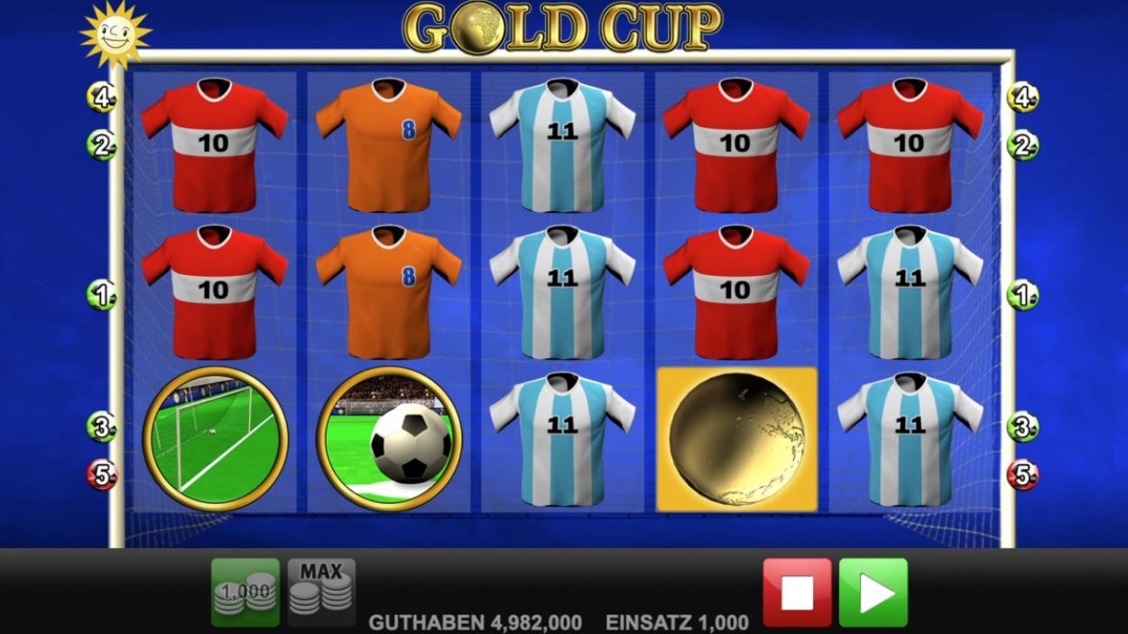 Title screen for Gold Cup slot game