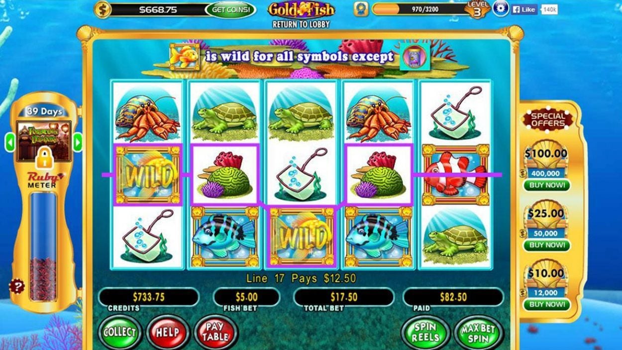 Title screen for Goldfish slot game