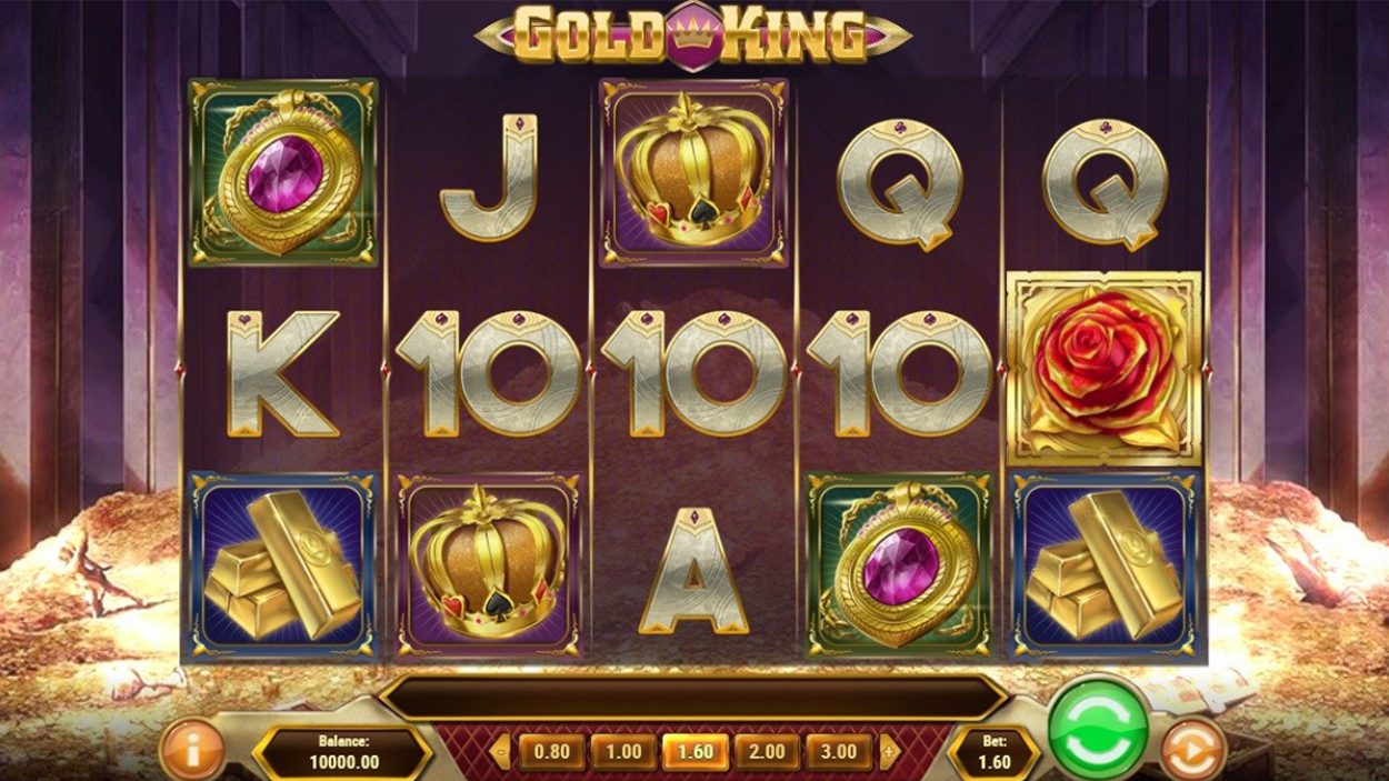 Title screen for Gold King Slots Game