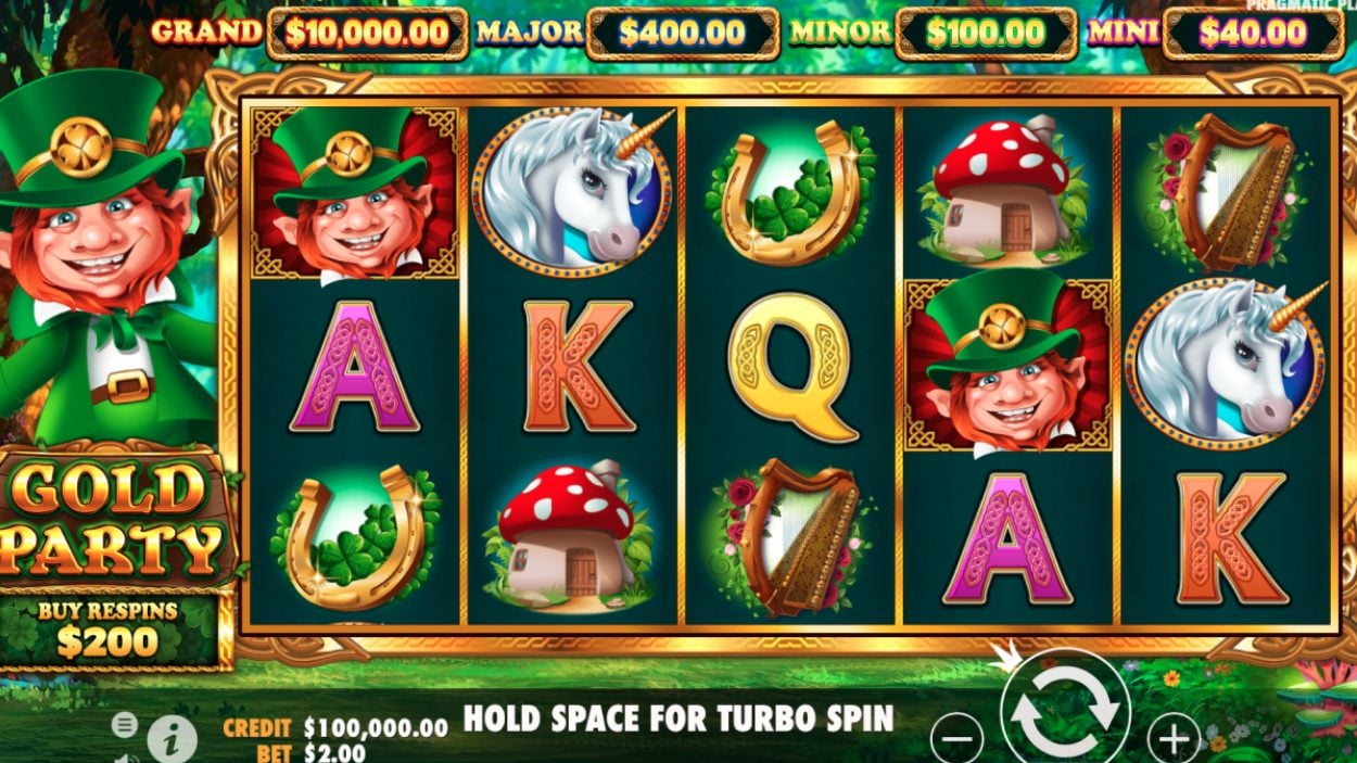 Title screen for Gold Party slot game