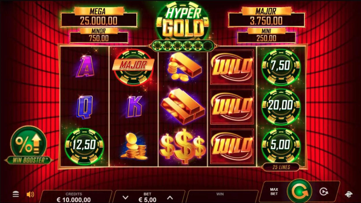 Title screen for Hyper Gold slot game