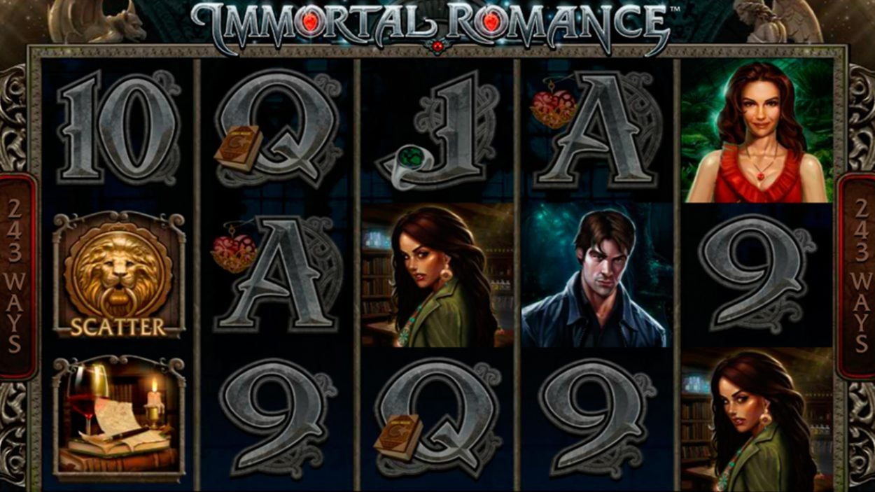 Title screen for Immortal Romance Slots Game