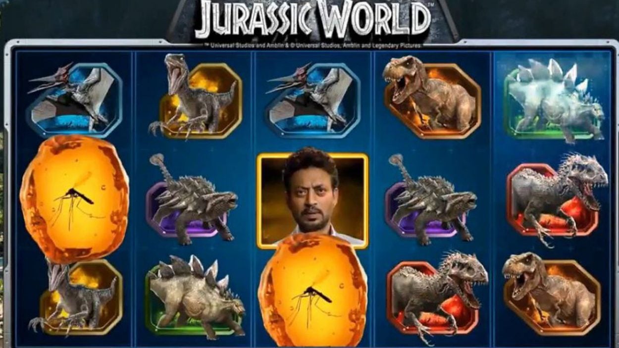 Title screen for Jurassic World Slots Game