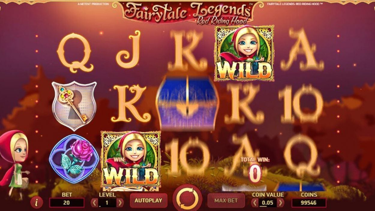 Title screen for Little Red Riding Hood slot game