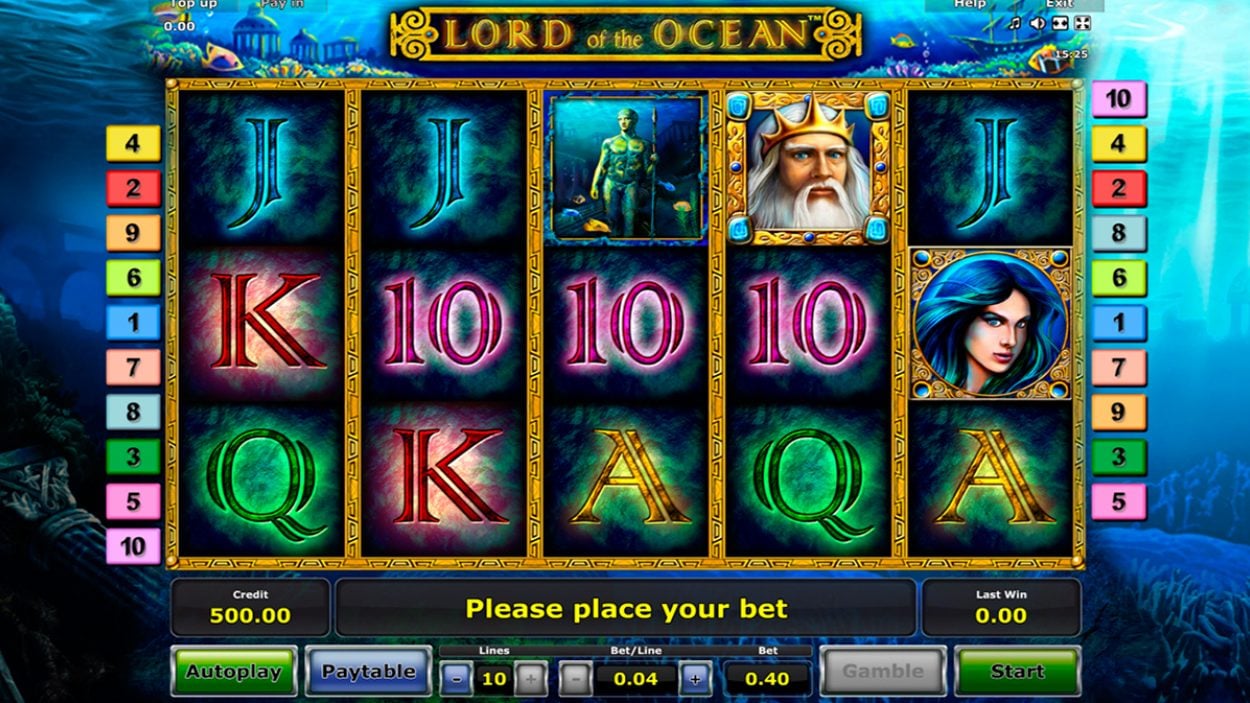 Title screen for Lord of the Ocean slot game