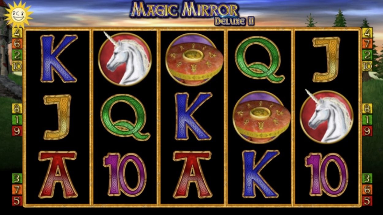 Title screen for Magic Mirror Deluxe slot game