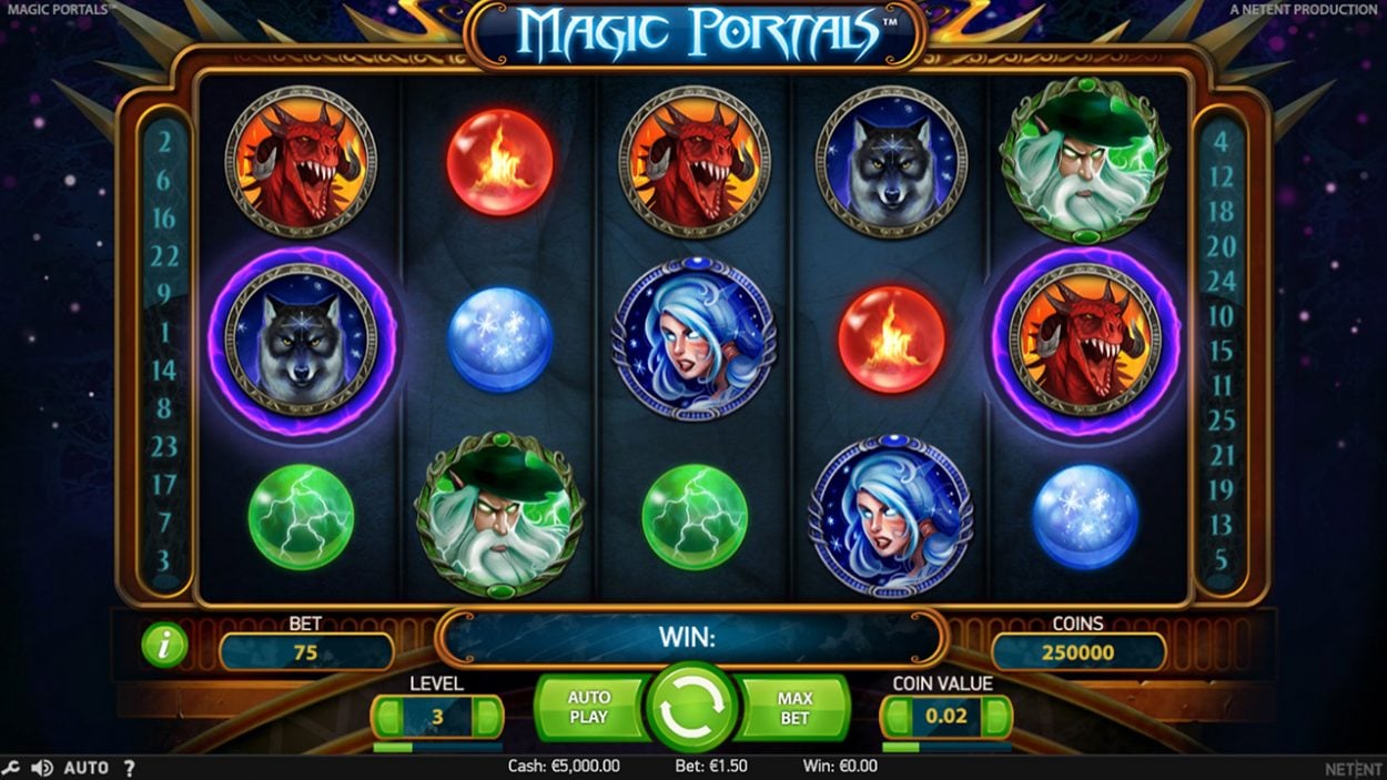 Title screen for Magic Portals slot game
