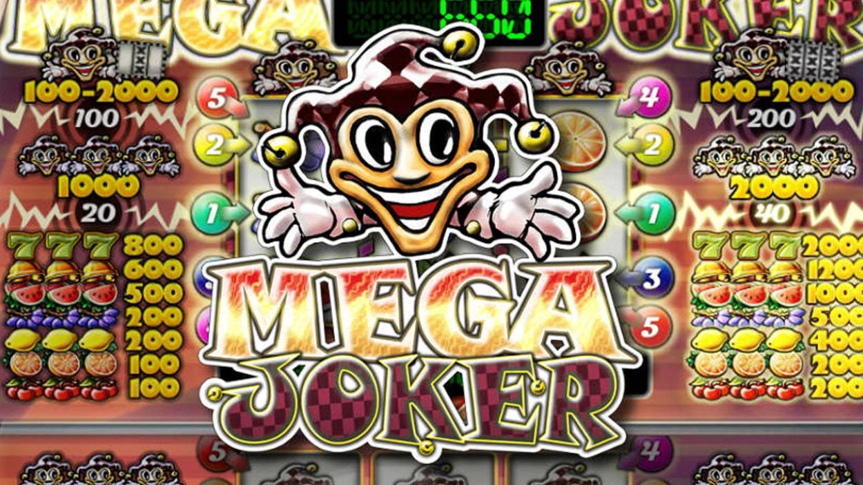 Title screen for Mega Joker Slots Game