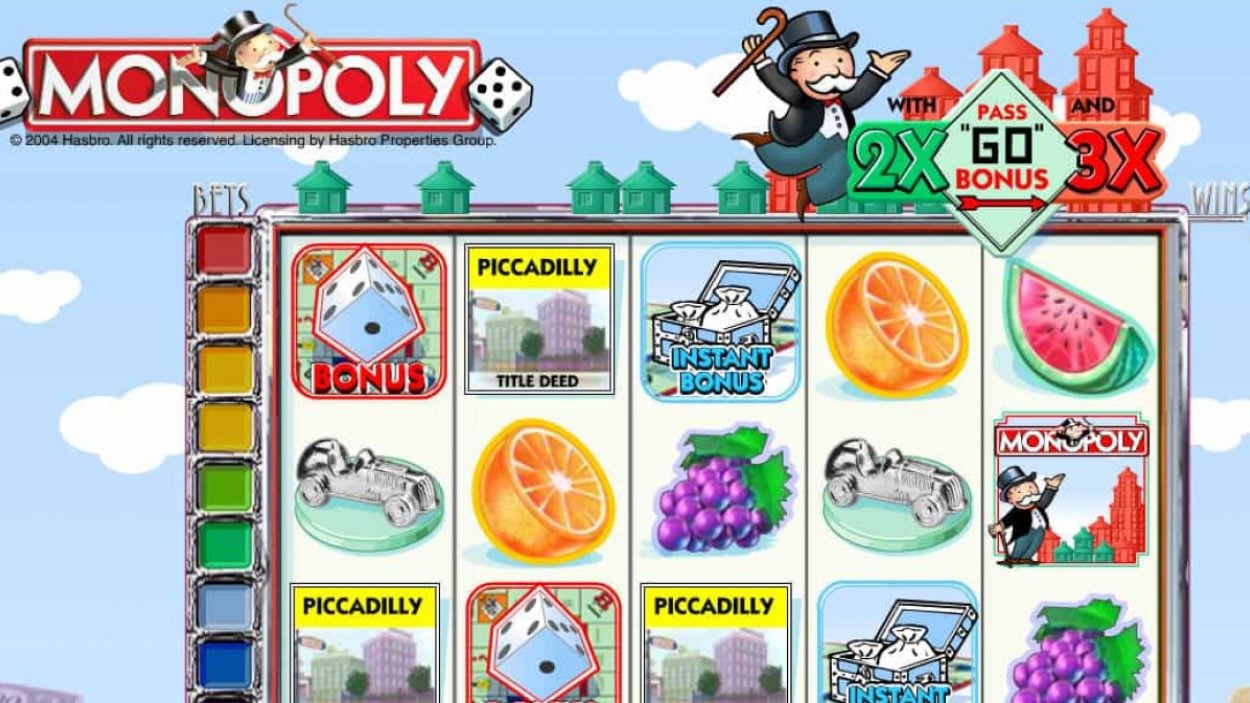 Title screen for Monopoly Slots Game
