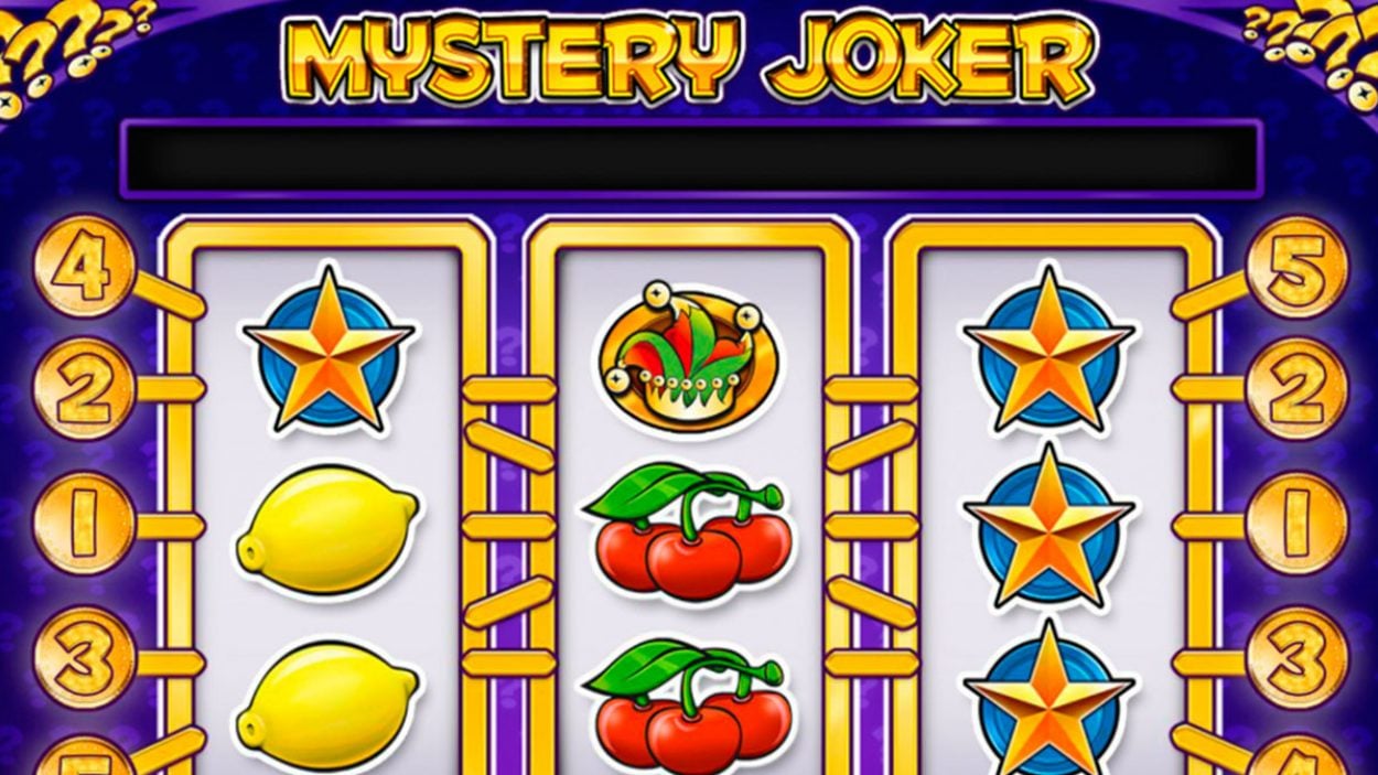 Title screen for Mystery Joker Slots Game