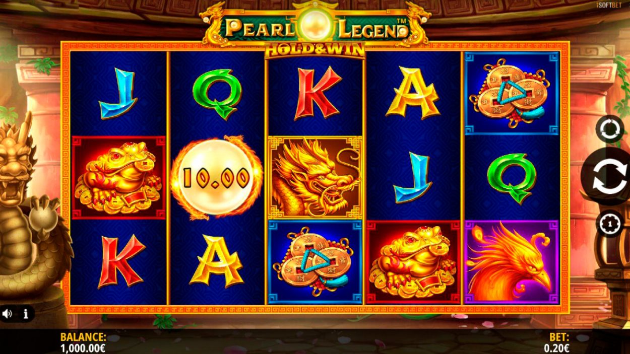 Title screen for Pearl Legend Hold and Win slot game