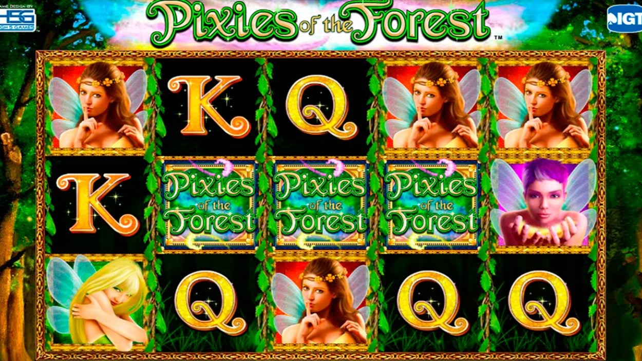 Title screen for Pixies of the Forest slot game