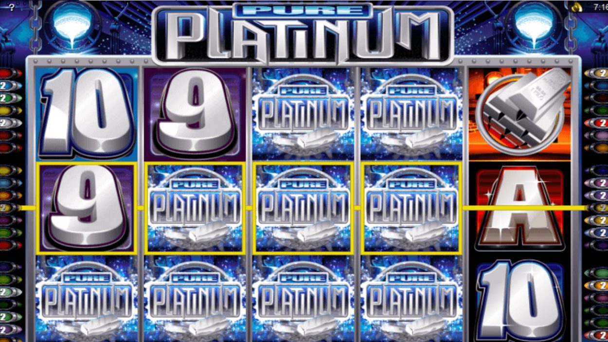 Title screen for Pure Platinum slot game