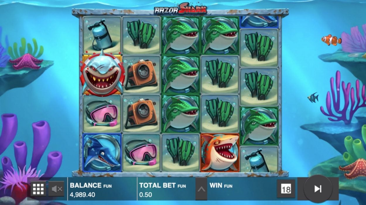 Title screen for Razor Shark slot game