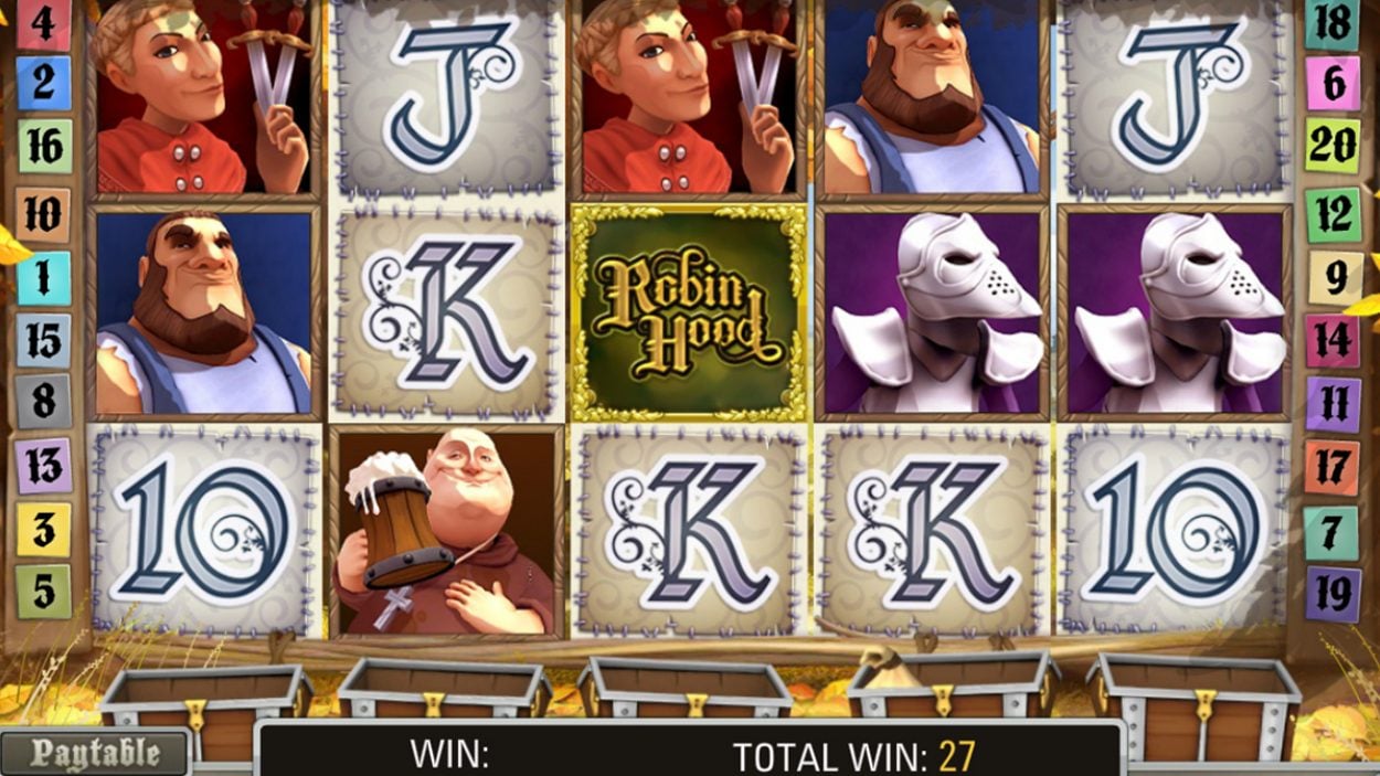 Title screen for Robin Hood Slots Game