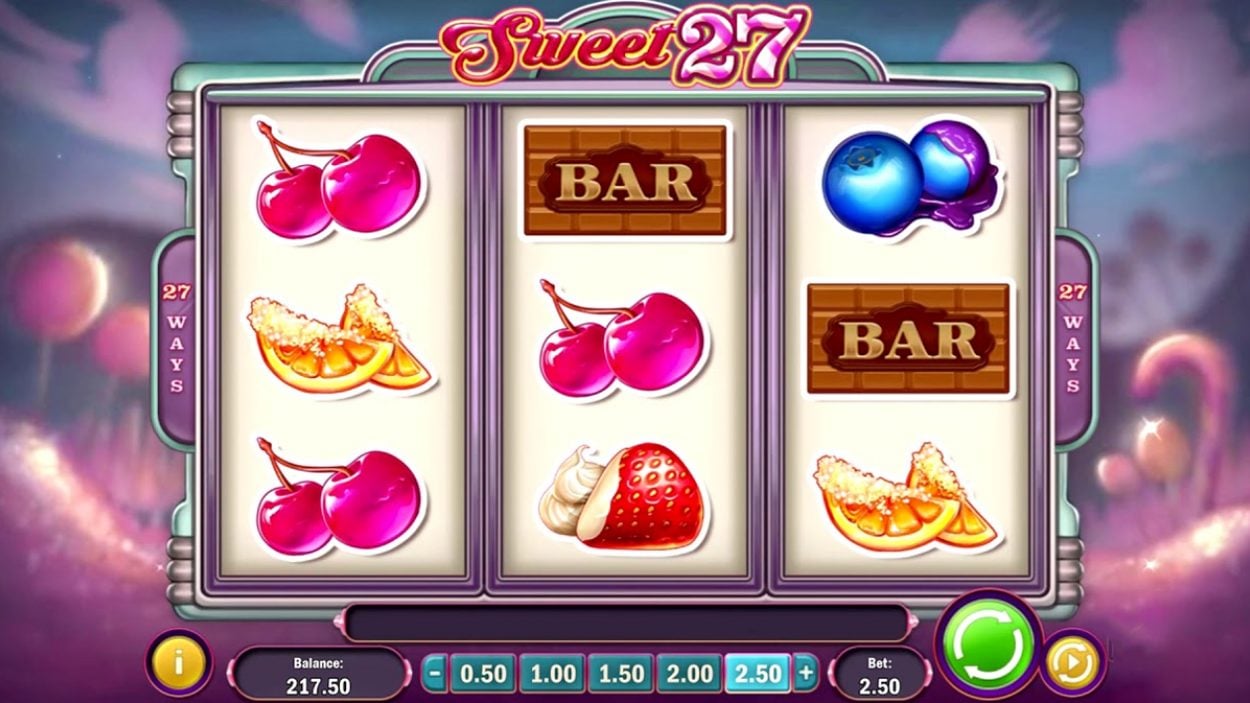 Title screen for Sweet 27 Slots Game