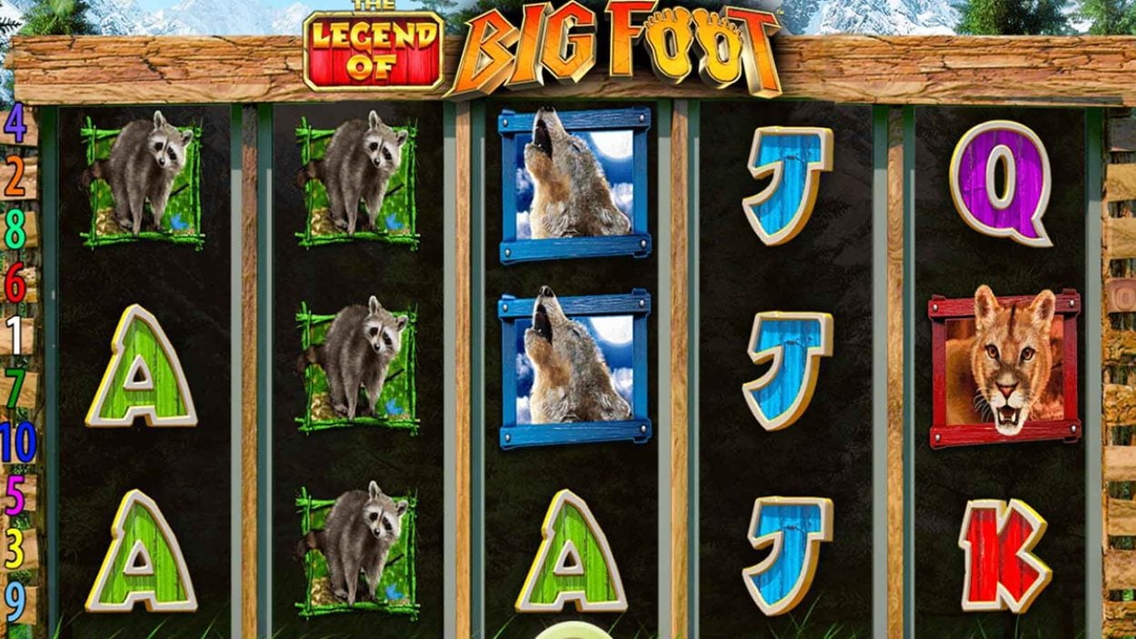 Title screen for The Legend of Big Foot slot game
