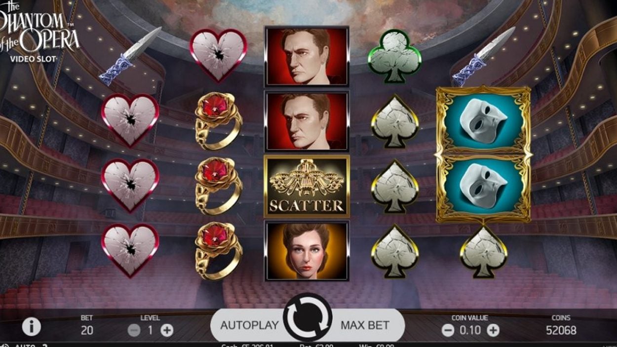 Title screen for The Phantom Of The Opera Slots Game