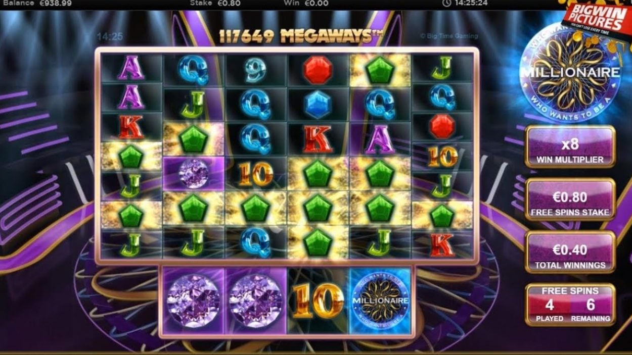 Title screen for Who Wants To Be A Millionaire Slots Game