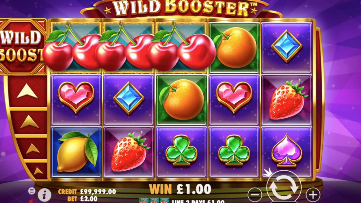 Title screen for Wild Booster slot game