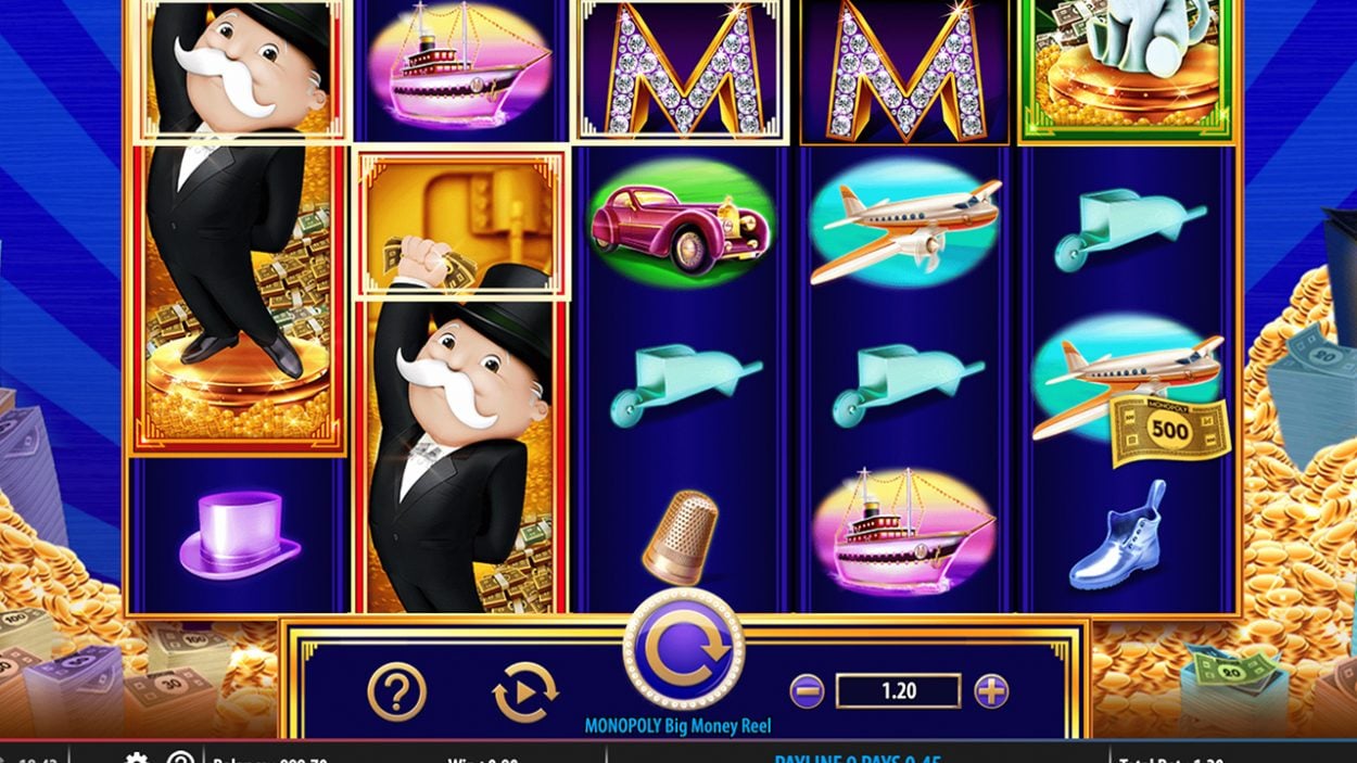 Title screen for Monopoly Big Money Reel Slots Game